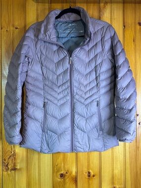 London Fog Lightweight Packable Quilted Down Jacket in Lavender Gray